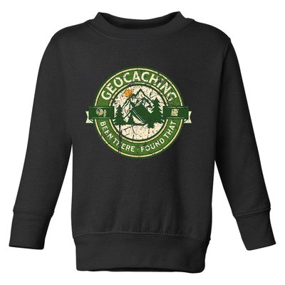 Geocaching Funny Retro Distressed Geocache Lover Toddler Sweatshirt