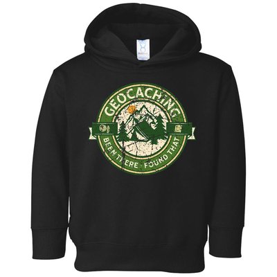 Geocaching Funny Retro Distressed Geocache Lover Toddler Hoodie