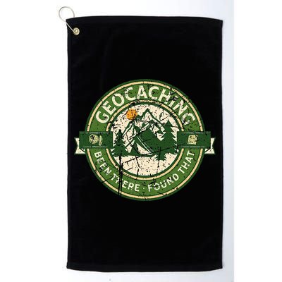Geocaching Funny Retro Distressed Geocache Lover Golf Towel