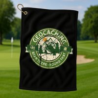 Geocaching Funny Retro Distressed Geocache Lover Golf Towel