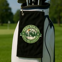Geocaching Funny Retro Distressed Geocache Lover Golf Towel