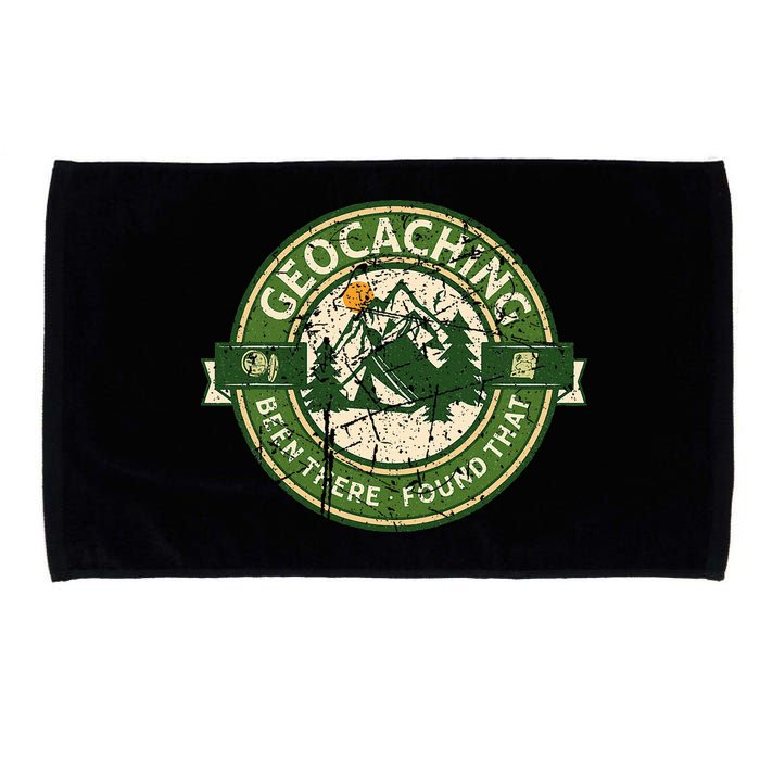 Geocaching Funny Retro Distressed Geocache Lover Microfiber Hand Towel