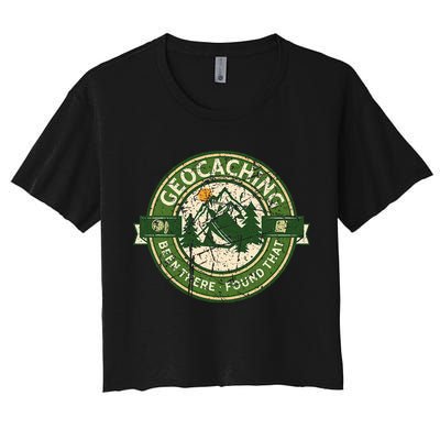 Geocaching Funny Retro Distressed Geocache Lover Crop Top