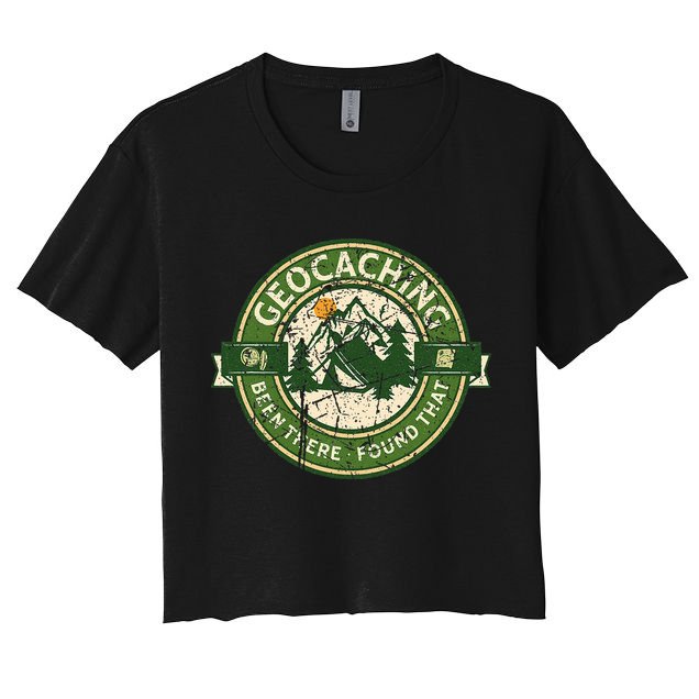 Geocaching Funny Retro Distressed Geocache Lover Crop Top