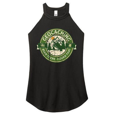 Geocaching Funny Retro Distressed Geocache Lover Women's Perfect Tri Rocker Tank