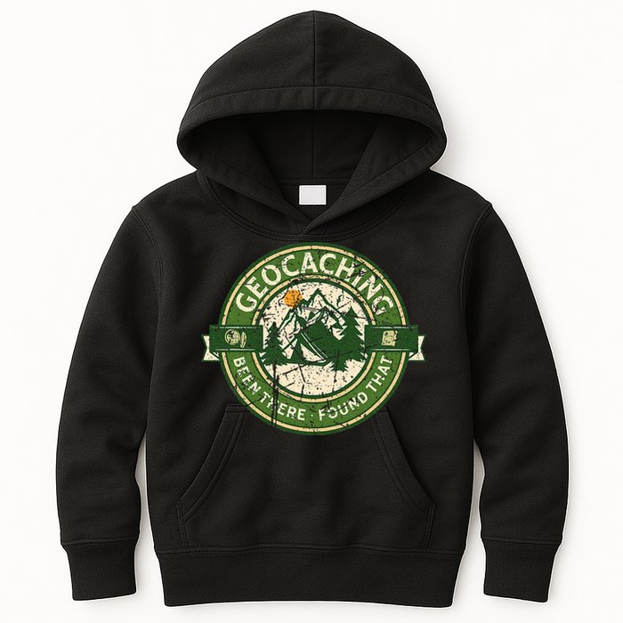 Geocaching Funny Retro Distressed Geocache Lover Kids Hoodie