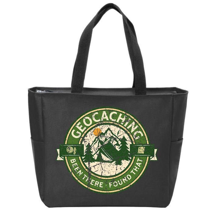 Geocaching Funny Retro Distressed Geocache Lover Zip Tote Bag