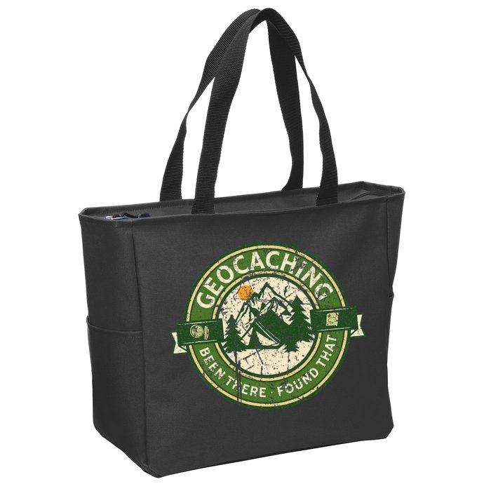 Geocaching Funny Retro Distressed Geocache Lover Zip Tote Bag
