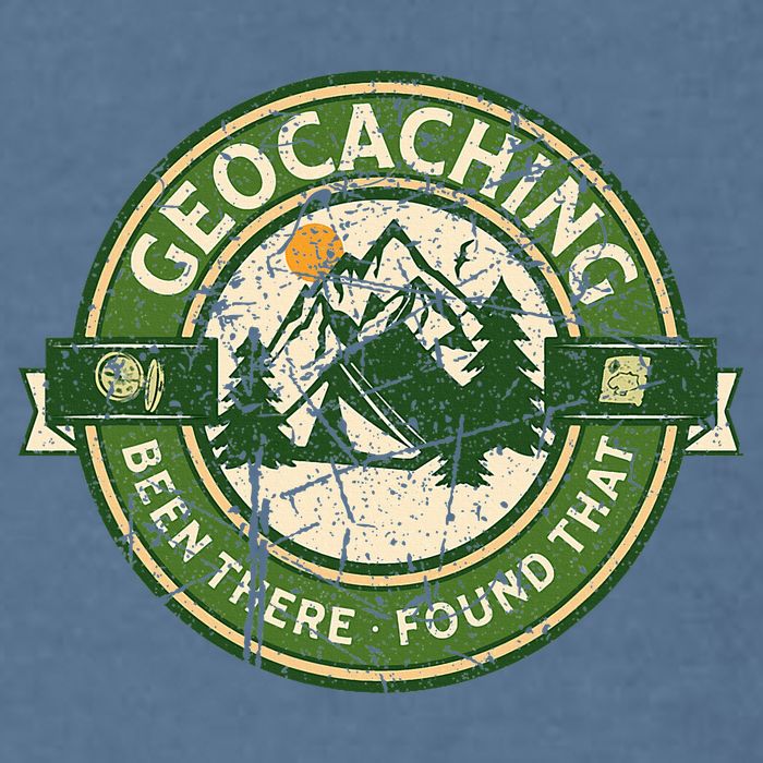 Geocaching Funny Retro Distressed Geocache Lover Garment-Dyed Sweatshirt