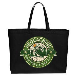 Geocaching Funny Retro Distressed Geocache Lover Cotton Canvas Jumbo Tote