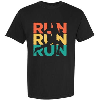 Gift For Runners Retro Vintage Running Garment-Dyed Heavyweight T-Shirt