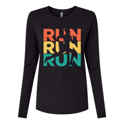 Gift For Runners Retro Vintage Running Womens Cotton Relaxed Long Sleeve T-Shirt