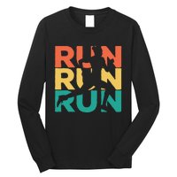 Gift For Runners Retro Vintage Running Long Sleeve Shirt