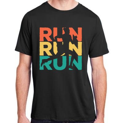 Gift For Runners Retro Vintage Running Adult ChromaSoft Performance T-Shirt