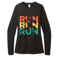 Gift For Runners Retro Vintage Running Womens CVC Long Sleeve Shirt