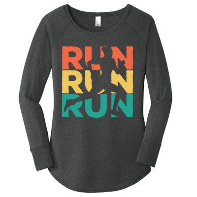 Gift For Runners Retro Vintage Running Women's Perfect Tri Tunic Long Sleeve Shirt