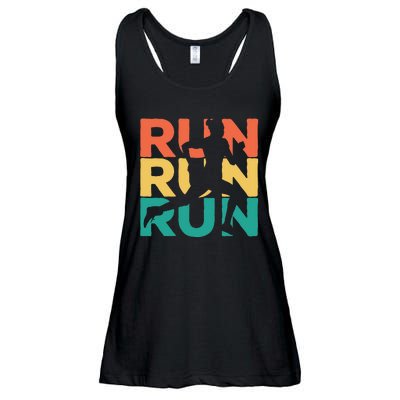 Gift For Runners Retro Vintage Running Ladies Essential Flowy Tank