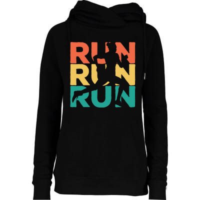 Gift For Runners Retro Vintage Running Womens Funnel Neck Pullover Hood