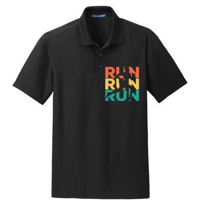 Gift For Runners Retro Vintage Running Dry Zone Grid Polo