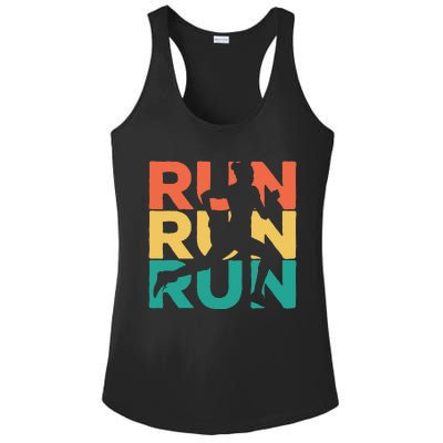 Gift For Runners Retro Vintage Running Ladies PosiCharge Competitor Racerback Tank