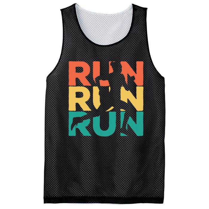 Gift For Runners Retro Vintage Running Mesh Reversible Basketball Jersey Tank