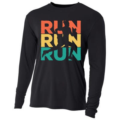 Gift For Runners Retro Vintage Running Cooling Performance Long Sleeve Crew