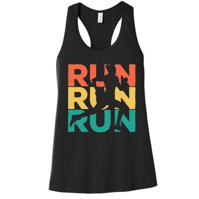 Gift For Runners Retro Vintage Running Women's Racerback Tank