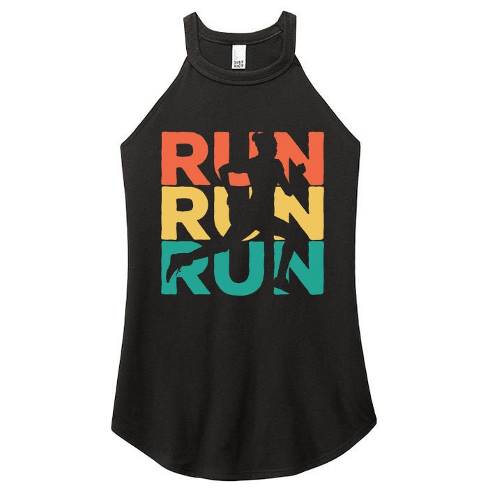 Gift For Runners Retro Vintage Running Women’s Perfect Tri Rocker Tank