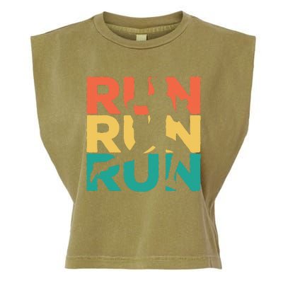 Gift For Runners Retro Vintage Running Garment-Dyed Women's Muscle Tee