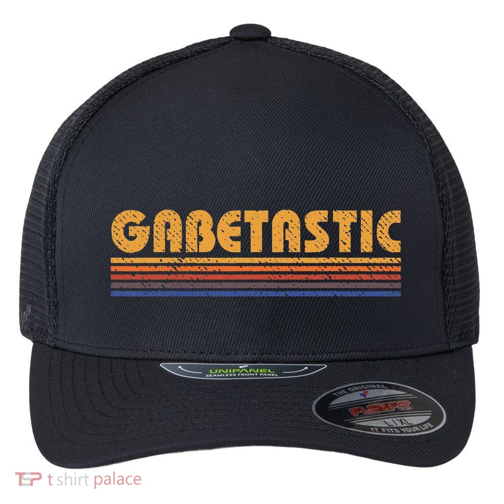 Gabetastic Funny Retro First Name Gabe Flexfit Unipanel Trucker Cap