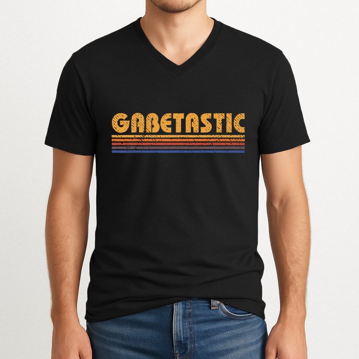 Gabetastic Funny Retro First Name Gabe V-Neck T-Shirt