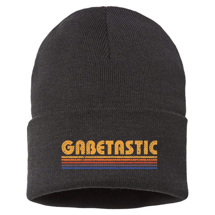 Gabetastic Funny Retro First Name Gabe Sustainable Knit Beanie