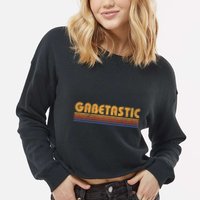 Gabetastic Funny Retro First Name Gabe Cropped Pullover Crew