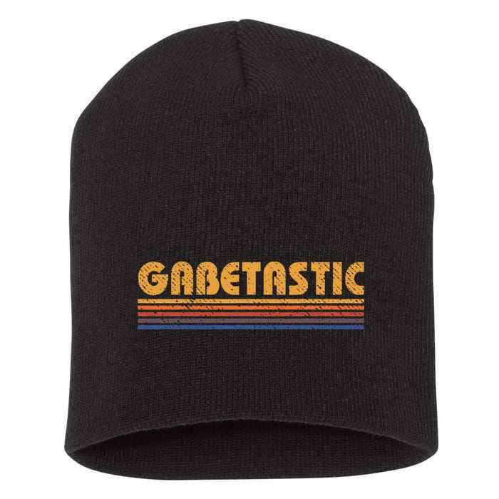Gabetastic Funny Retro First Name Gabe Short Acrylic Beanie