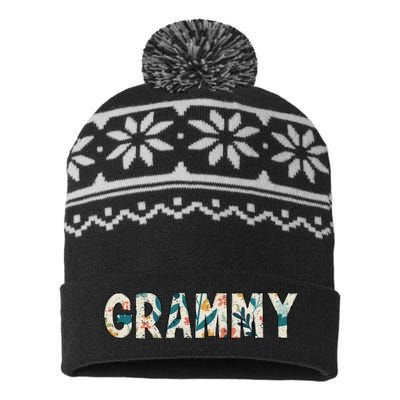 Grammy Floral Retro USA-Made Snowflake Beanie