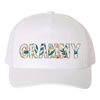 Grammy Floral Retro Yupoong Adult 5-Panel Trucker Hat