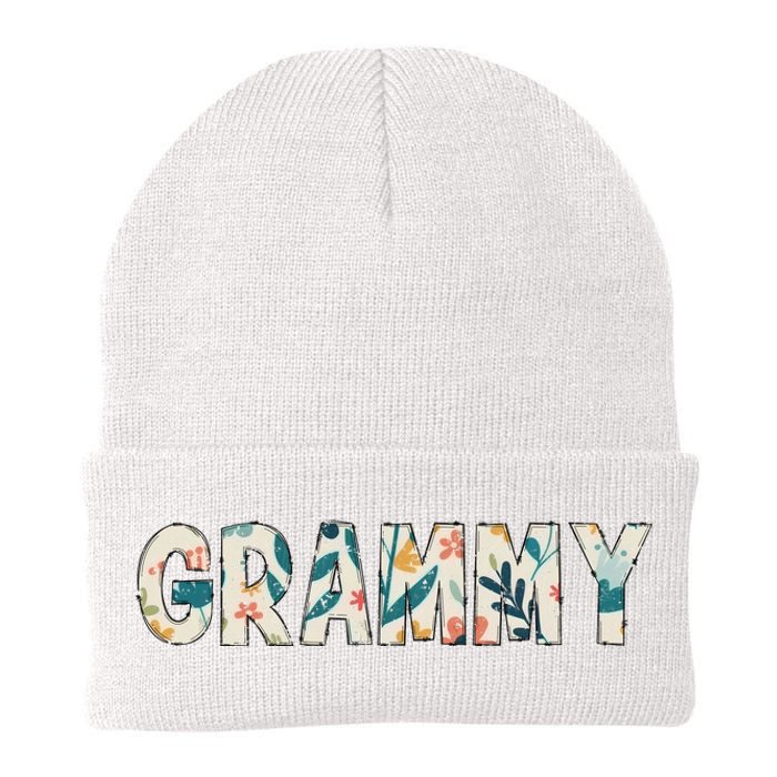 Grammy Floral Retro Knit Cap Winter Beanie