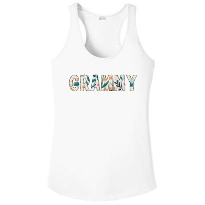 Grammy Floral Retro Ladies PosiCharge Competitor Racerback Tank