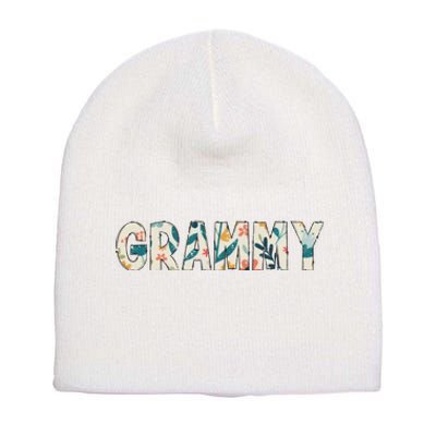 Grammy Floral Retro Short Acrylic Beanie