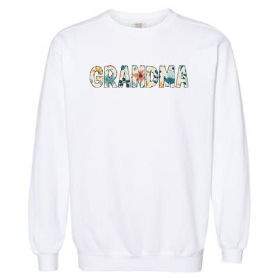 Grandma Floral Retro Garment-Dyed Sweatshirt