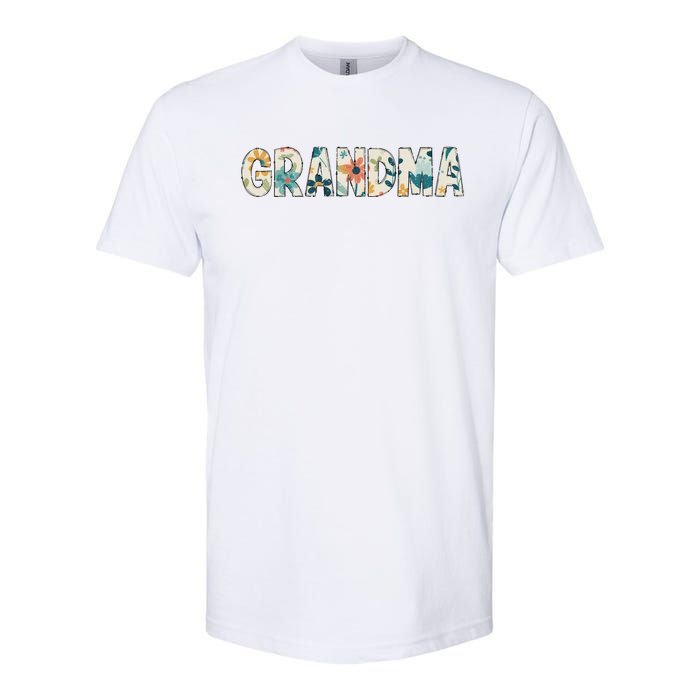 Grandma Floral Retro Softstyle CVC T-Shirt