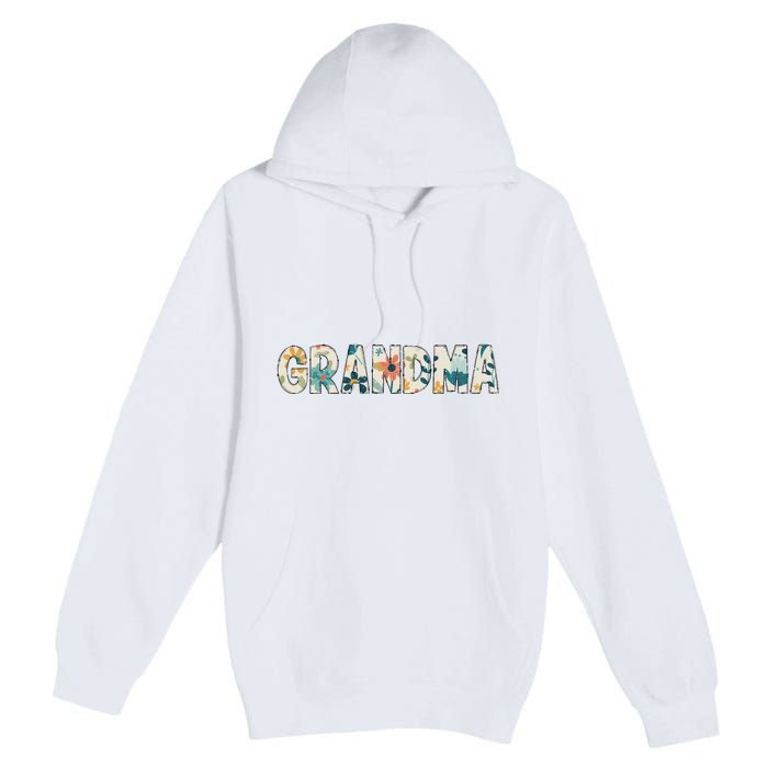 Grandma Floral Retro Premium Pullover Hoodie