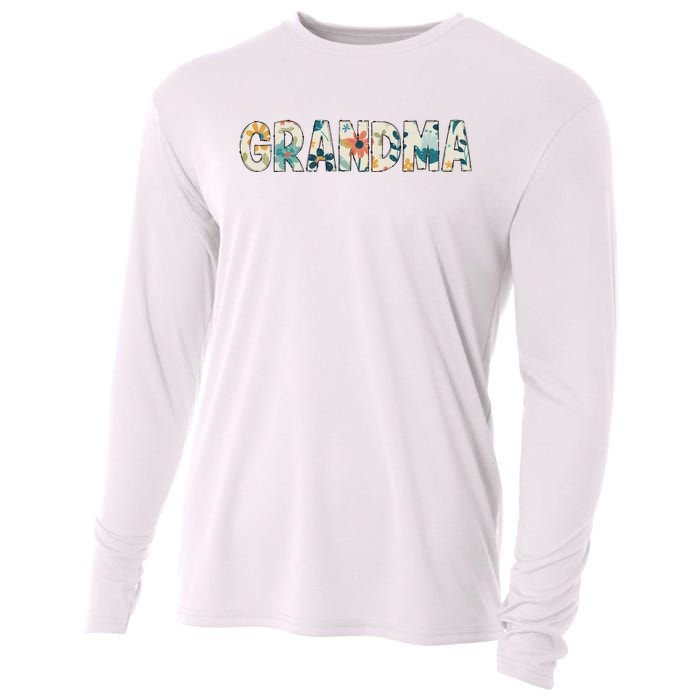 Grandma Floral Retro Cooling Performance Long Sleeve Crew