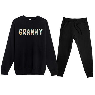 Granny Floral Retro Premium Crewneck Sweatsuit Set