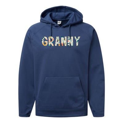 Granny Floral Retro Performance Fleece Hoodie