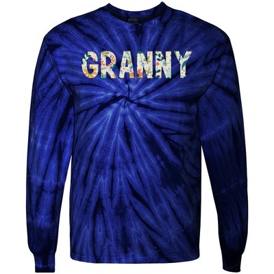 Granny Floral Retro Tie-Dye Long Sleeve Shirt