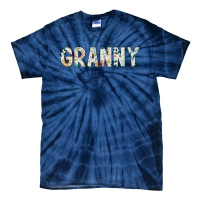 Granny Floral Retro Tie-Dye T-Shirt