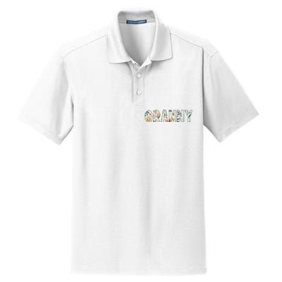 Granny Floral Retro Dry Zone Grid Polo