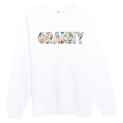 Granny Floral Retro Premium Crewneck Sweatshirt