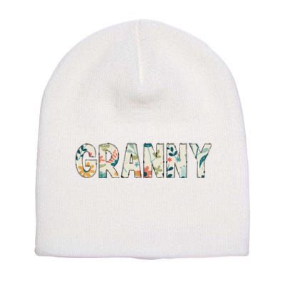 Granny Floral Retro Short Acrylic Beanie